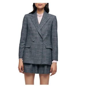 Maje grey plaid blazer